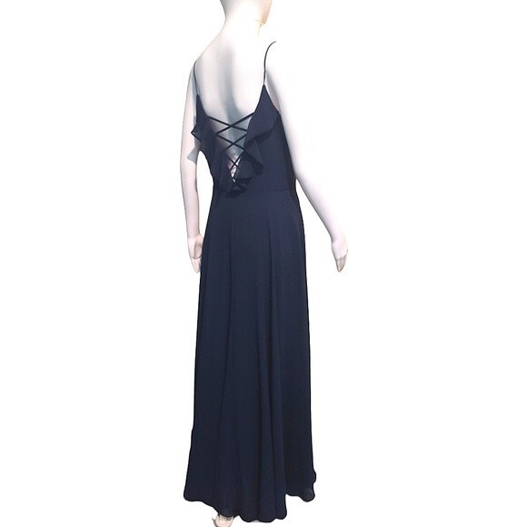 Bill Levkoff Navy Blue Spaghetti Strap Maxi Dress - Picture 2 of 4